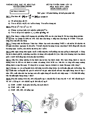 Đề tham khảo tuyển sinh Lớp 10 môn Toán - Đề 4 - Năm học 2019-2020 - Phòng giáo dục và đào tạo huyện Bình Chánh